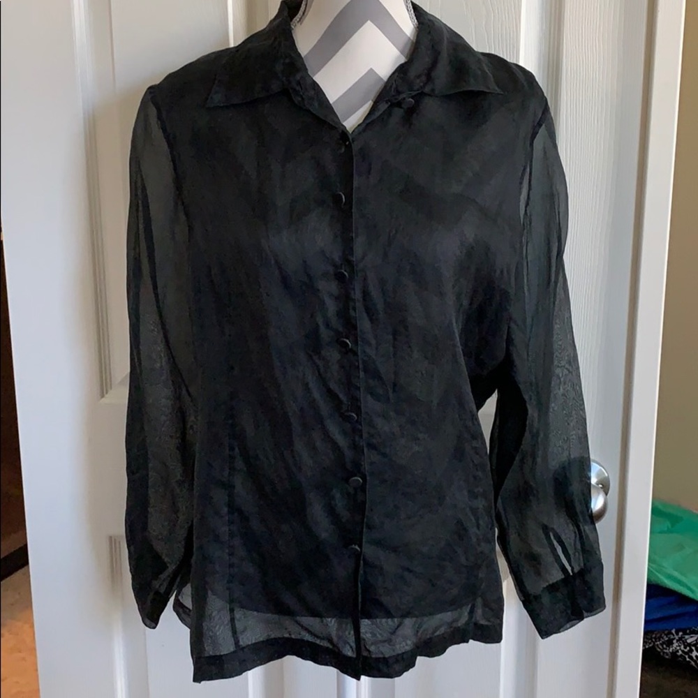 Black sheer blouse